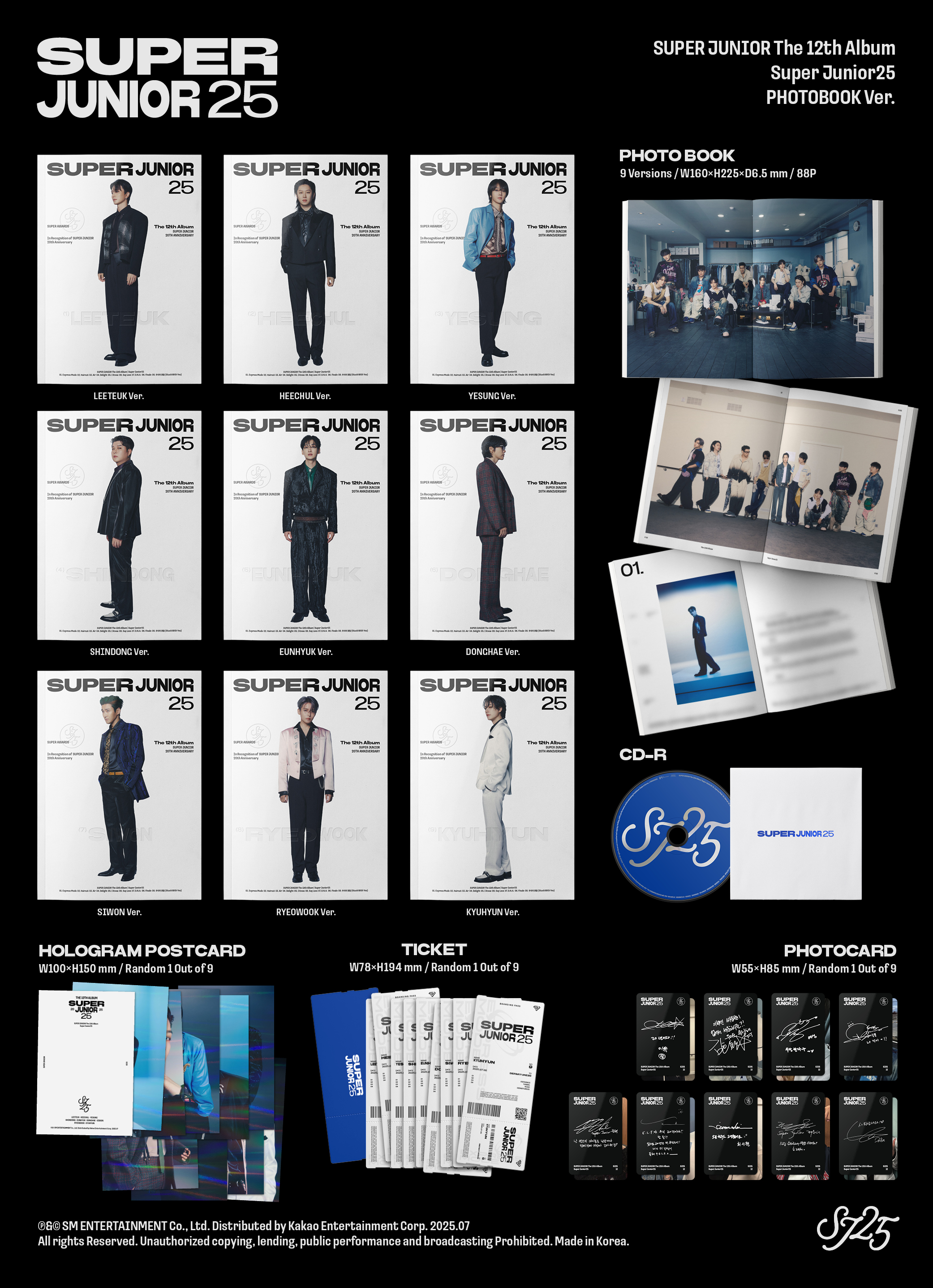 SUPER JUNIOR 25 photo book ver. ドンへ トレカ PRE-VENTA) SUPER JUNIOR - SUPER JUNIOR 25 (PHOTOBOOK Ver.)